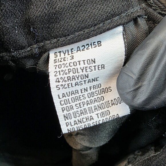 Bamboo Original Denim Jeans Womens 3 Black Bootcut Low Rise Rhinestone Studded - Picture 11 of 12